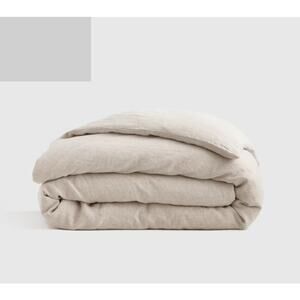 NEW Quince European Linen Duvet Set Cover Full Queen Natural Sand Beige Tan